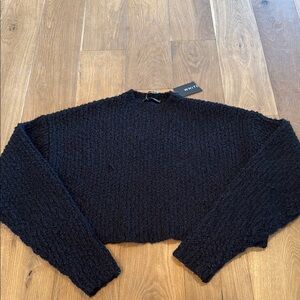 White Fox Cropped Popcorn Sweater S/M